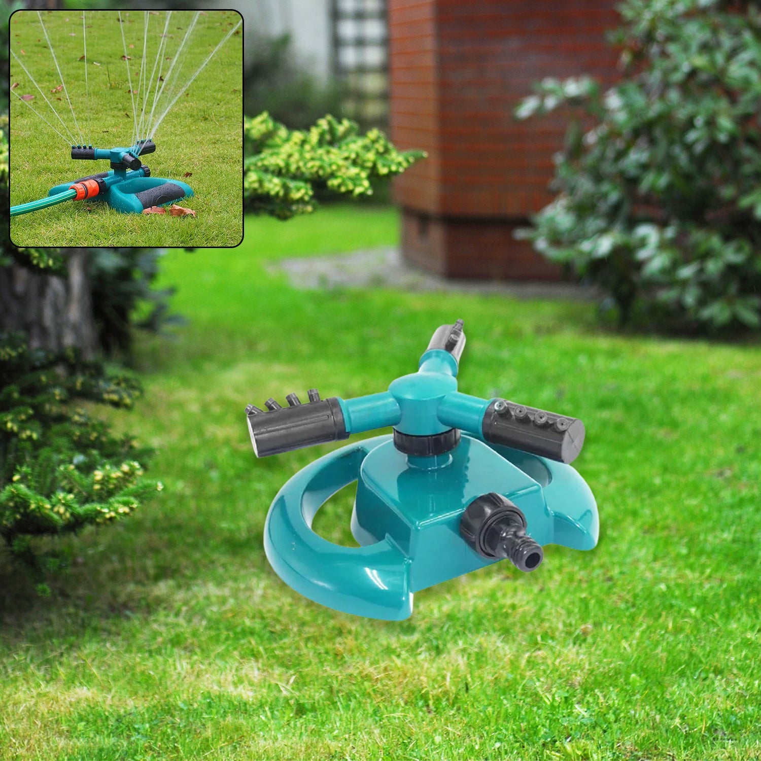 3 Arm 360° Sector Rotating Water Sprinkler Garden Pipe Hose Irrigation Yard 3 Arm 360° Sector Rotating Water Sprinkler Garden Pipe Hose Irrigation Yard